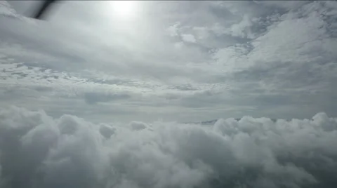 View of beautiful cloudscape from helicopter, Guatemala Stock Footage