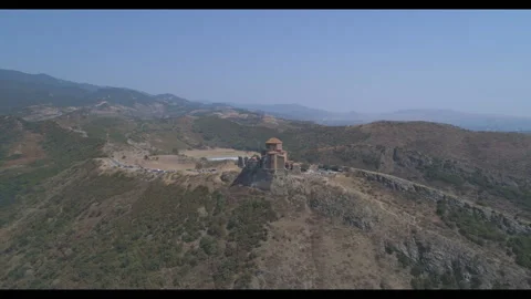 View of the beautiful Dreni monastery Jvari from a height. Stock Footage 105397840