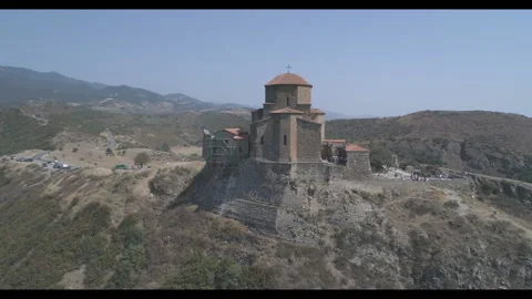 View of the beautiful Dreni monastery Jvari from a height. Stock Footage 105397850