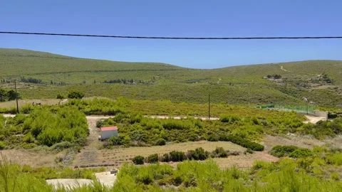 View of beautiful fields on mountainside of Greek island of Zakynthos Stock Footage 265071573