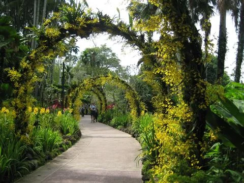 View of beautiful Flower Circle in Botanic Garden Foto stock