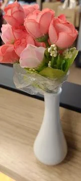 View of beautiful flowers in a flower vase Stock Photos