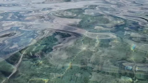 View of beautiful footage while ripple water and surface in sea. Beautiful Stock Footage 210174819