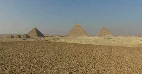 View of beautiful Giza pyramids Stock Footage 63095960