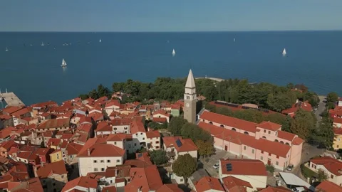 View of beautiful Izola Stock Footage 254583968