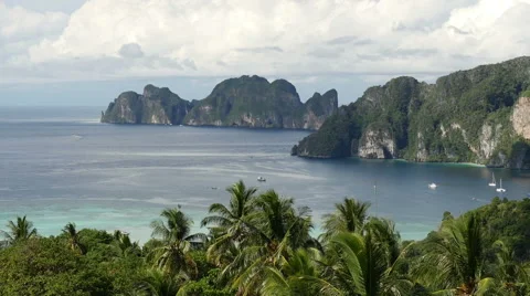 View of beautiful Koh Phi Phi Don island from Phi Phi Viewpoint Stock Footage 59535827