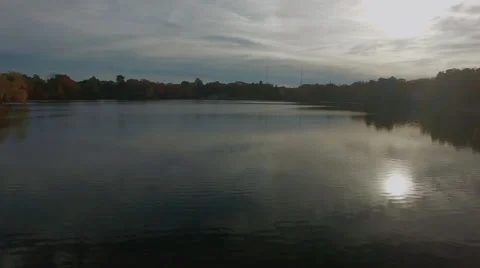 View of beautiful lake and forest Stock Footage 63463147