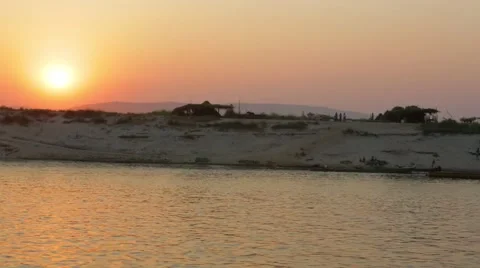 View of beautiful lake at sunset, Burma Stock Footage 62923758