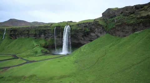 View of beautiful landscape and waterfall Video stock 65879061