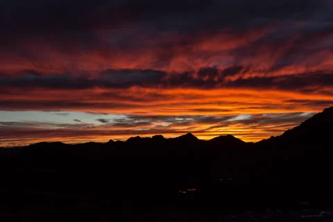 View of beautiful mountain at dusk Stock-Footage 66001905