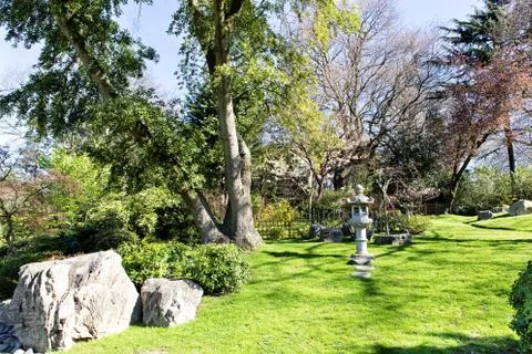 View from beautiful park in the spring Stock Photos