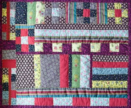 View of  beautiful patchwork quilt Stock Photos