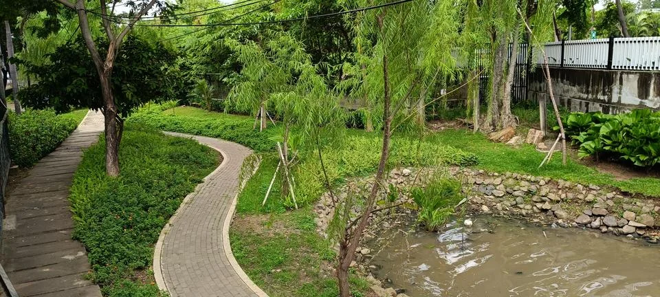 View of a beautiful path in the park Stock Photos