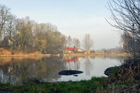 View of a beautiful pond Foto stock
