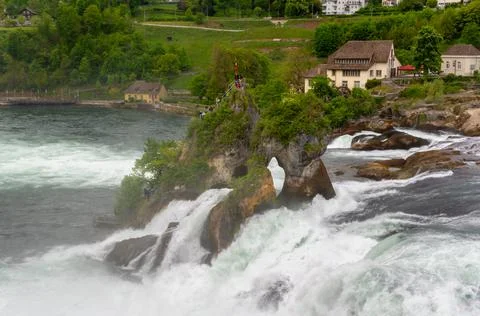 View of beautiful Rhine falls Stock Photos