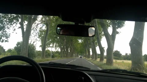 View on a beautiful road through the windshield Stock Footage 65196668