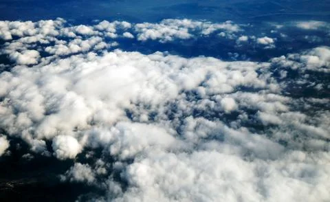 View of the beautiful sky and clouds from the window of the airplane Stock-Fotos