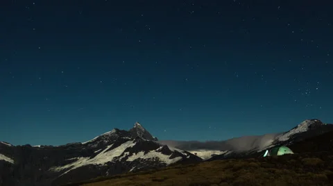 View of beautiful snowcapped mountain Stock Footage 66001823