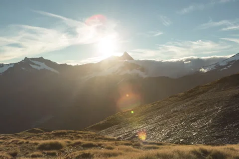 View of beautiful snowcapped mountain Stock Footage 66001860