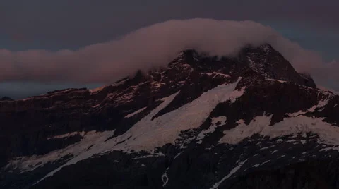 View of beautiful snowcapped mountain on a winter day Stock Footage 66001839