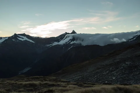 View of beautiful snowcapped mountain on a winter day Stock-Footage 66001881