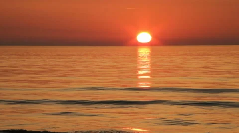 View of a beautiful sunset above Baltic sea, Latvia. Stockbeeldmateriaal 57732599