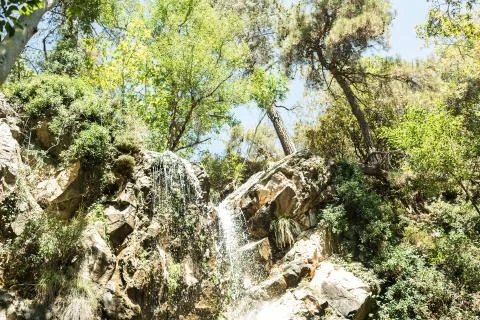 View on beautiful waterfall Stock Photos