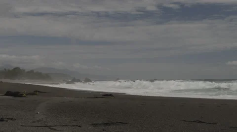 View of beautiful waves on seashore Stock Footage 65885959