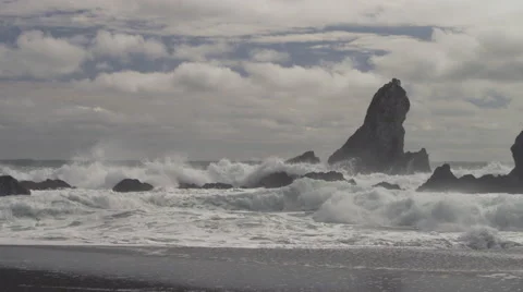 View of beautiful waves on seashore Stock Footage 68025917