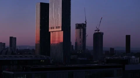 View of Beetham Tower and Manchester  city skyline Stock Footage 274523763