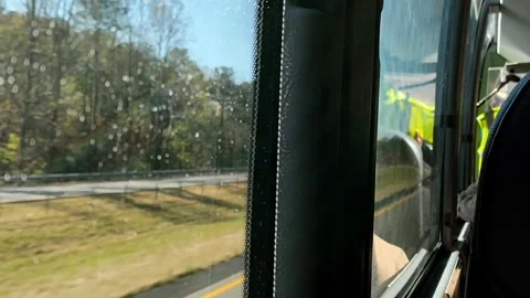 View from behind the bus window Video stock 285255911