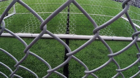 View from behind a soccer net. Stock Footage 37042612