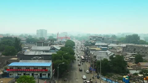 View of beijing from tower bell Stock Footage
