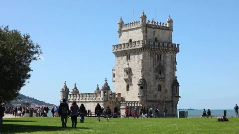 A view from the Belem Tower. Stock Footage 247258160