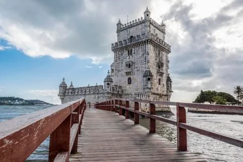 View from the Belem tower walkway Stock Photos