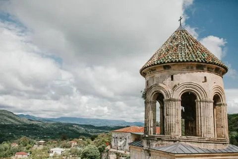 View on the belfry and the forest Stock Photos