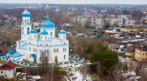 View from the bell tower of Borisoglebsky Monastery, Torzhok, Russia Stock Photos