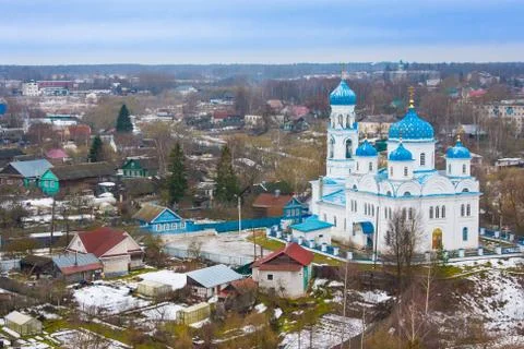 View from the bell tower of Borisoglebsky Monastery, Torzhok, Russia Stock Photos