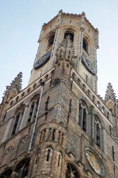 A view of the bell tower of the cathedral Stock Photos