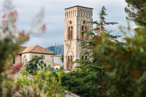 View of the bell tower in the Italian city Stock Photos