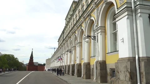 View from the bell tower of Ivan the Great. Archangel and Annunciation Stock Footage 112363935