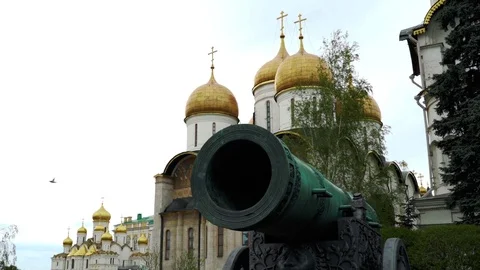 View from the bell tower of Ivan the Great. Archangel and Annunciation Stock Footage 112364012