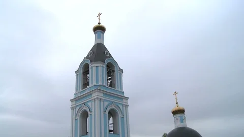 View of the bell tower on the sky background Stock Footage 71834352