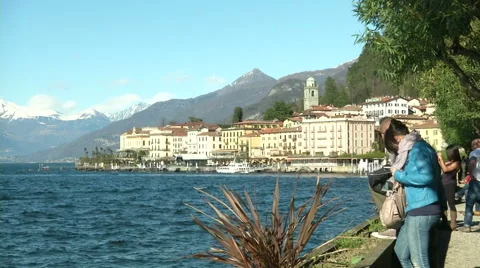 View of Bellagio, on Como lake, Italy  Stock Footage 41685553