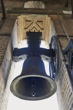 View of the Bells from interior of towerbell Stock-Fotos