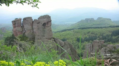 A view in the Belogradchik Rocks area Stock Footage