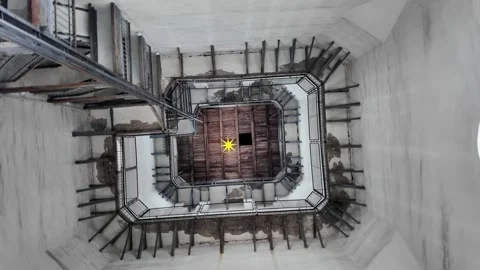View from below of the bell tower of Saint Sophia Cathedral in Kyiv with a .. Video stock 303505799