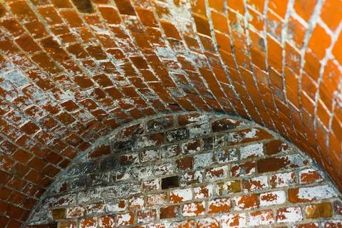 View from below of brick dome ceiling in Jameh Mosque, Isfahan, Iran. This .. Stock Photos
