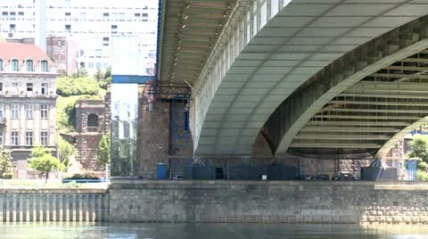 View below the bridge Stock Footage 11217945