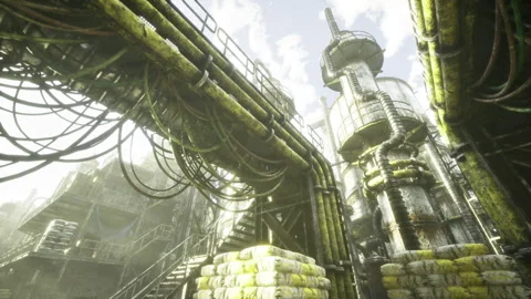 View from below highlighting heavy cables and structural elements Stock Footage 338337150
